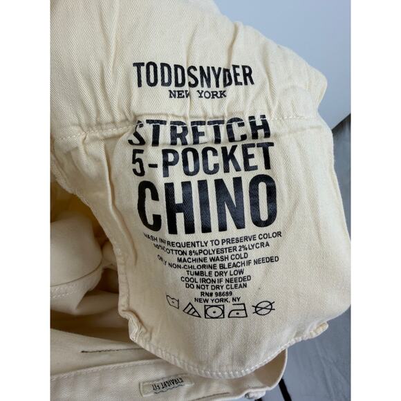 Todd Snyder Mens 5 Pockets Chino Pants 32x30 Straight Fit Off White Casual - Picture 2 of 13